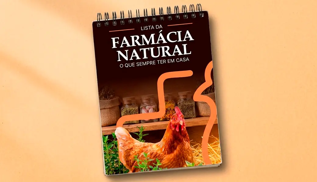 Kit de farmácia natural do galinheiro com ervas e ingredientes caseiros